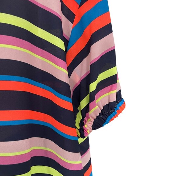 Project Runway XS Multicolor Striped Blouse Oversized Casual Bold Retro Eclectic - Picture 7 of 9